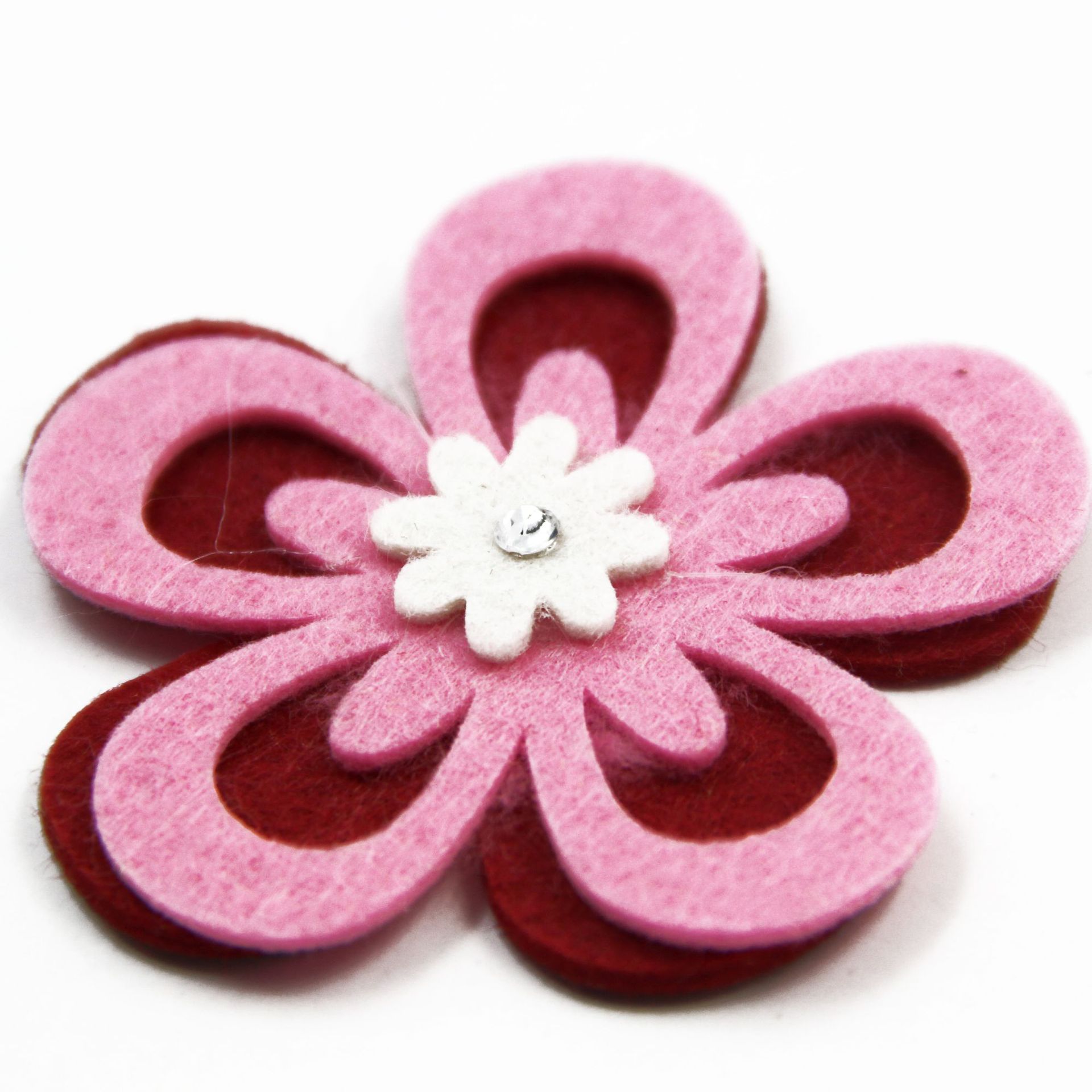彩色毛毡花diy毛毡花幼儿园diy手工制作花朵毛毡布贴片3d布贴定制