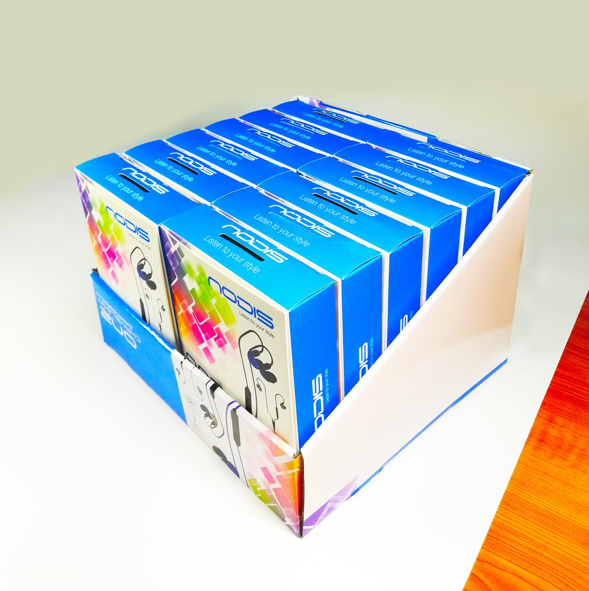 pdq展示盒 无线蓝牙耳机 电子产品包装盒 瓦楞坑盒