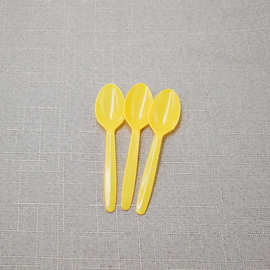 一次性勺子塑料小黄勺小勺子饭勺甜品勺冰激凌蛋糕勺加厚凉糕勺子