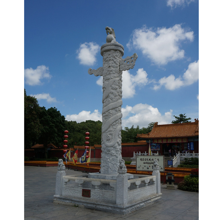 制作石雕盘龙柱华表 图腾柱 石雕华表龙柱 文化柱 大理石中华柱