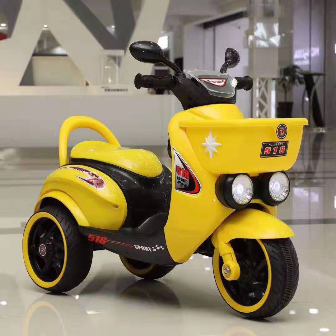 儿童电动摩托车男女宝宝可坐人小孩玩具车小木兰电摩灯光音乐