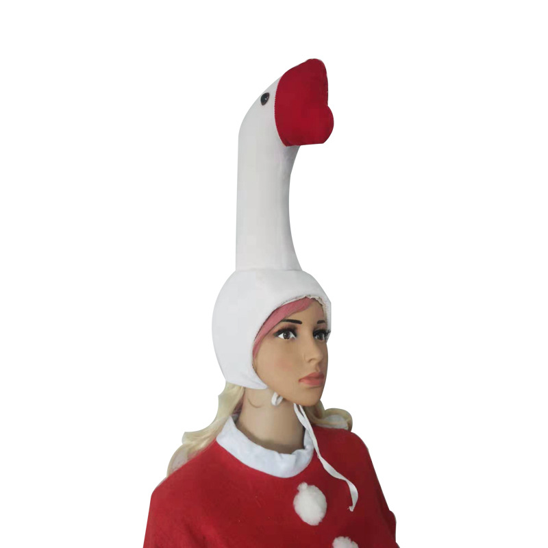 大白天鹅帽子 节日派对角色扮演道具 舞会游乐园演出天鹅帽子头套