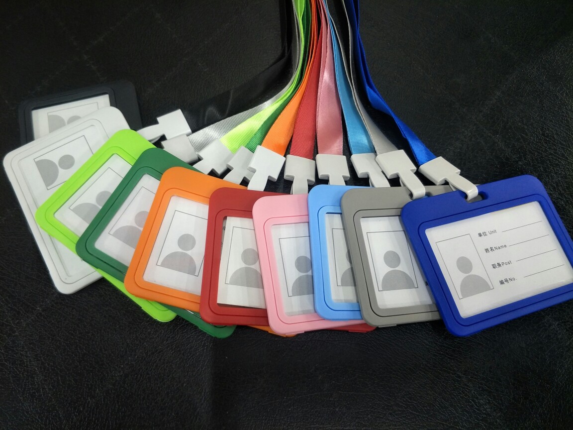 挂绳卡套双面透视圆弧pp卡ic卡校园卡厂牌证件卡展会证硬质卡套