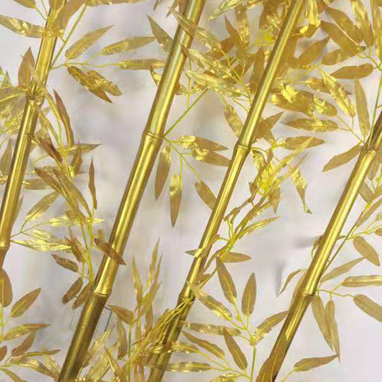 仿真黄金竹定制 舞台节日活动道具金色竹子竹竿假竹叶批发