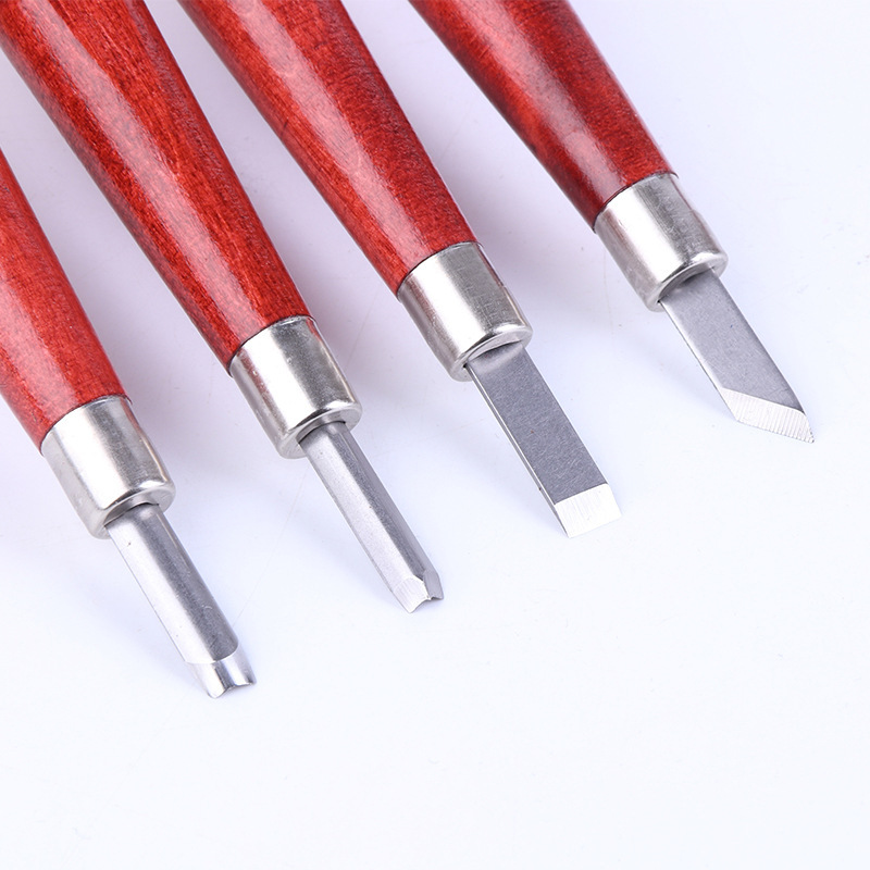 剑牌4支木刻刀木雕刀手工美工刀橡皮章雕刻刀套装厂家直销