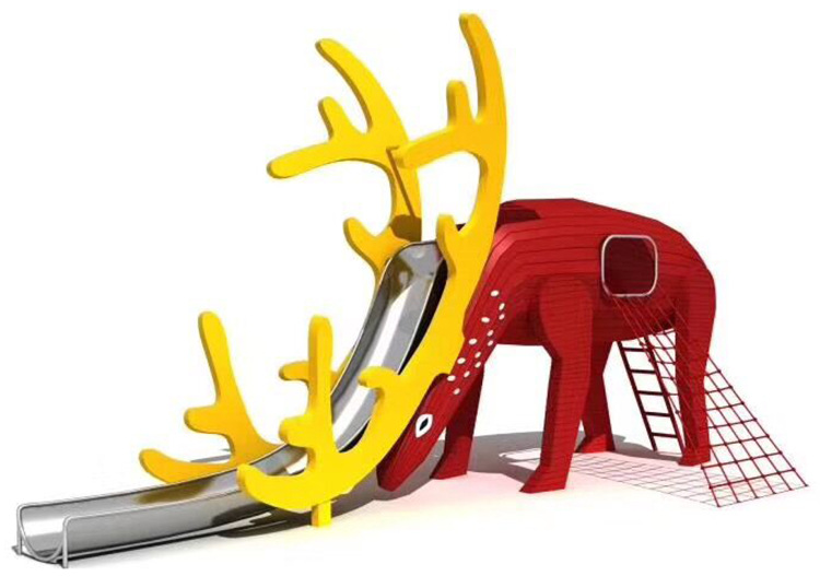 幼儿园儿童商场室内不锈钢滑梯户外动物非标游乐滑梯攀爬组合定制