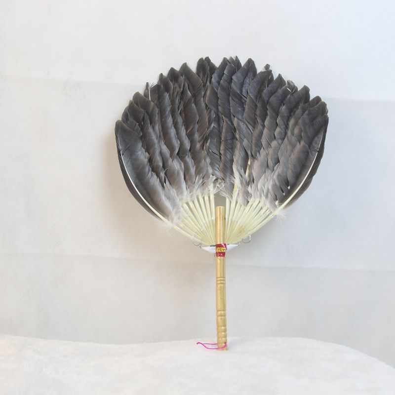 诸葛亮扇子 鹅毛纳凉羽毛扇 茶道炭炉扇中国风舞蹈扇 孔明工艺扇