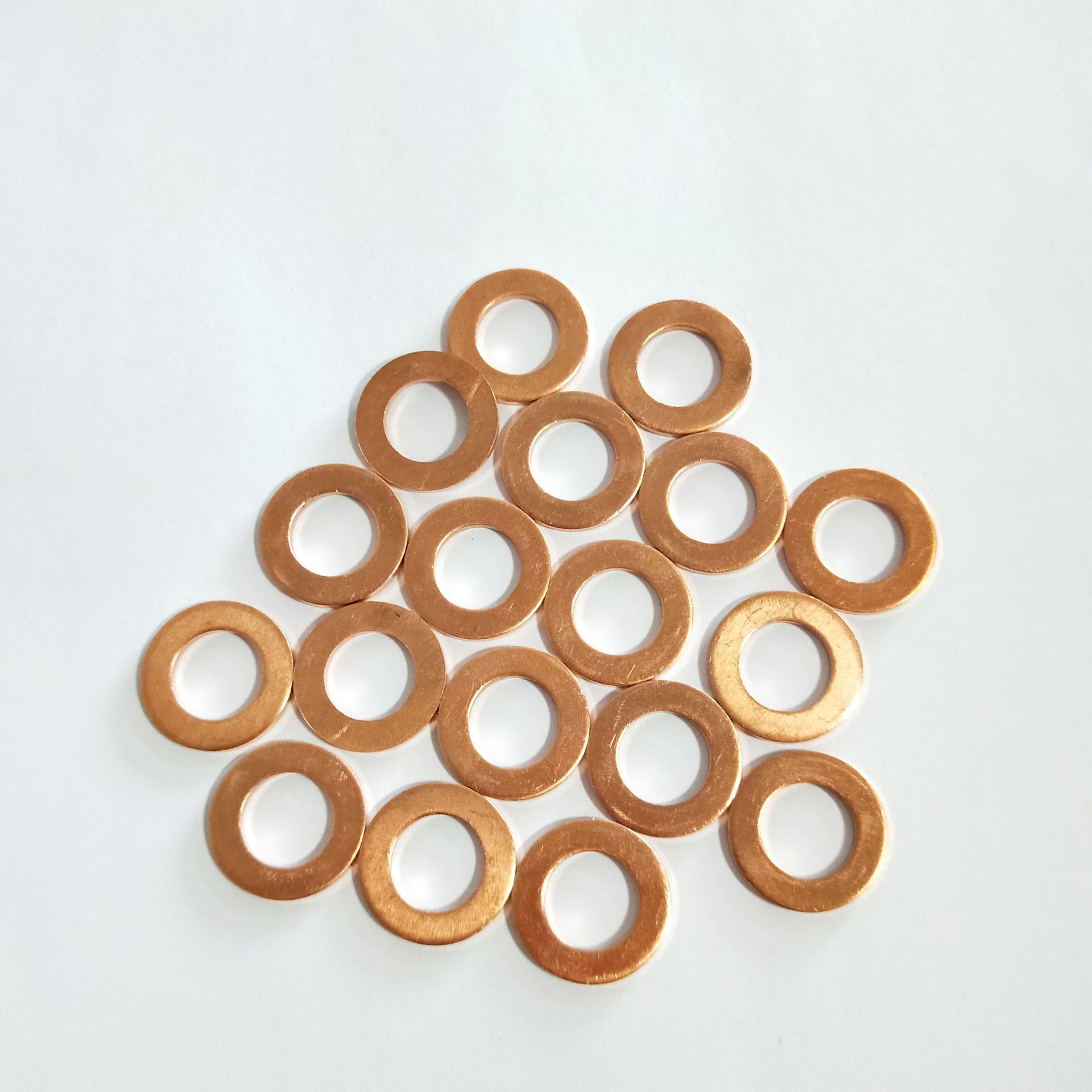 工厂供应铜垫片退火紫铜垫圈铜介子圆形平垫片尺寸可加工定制