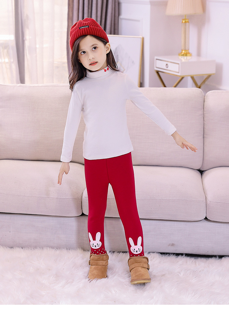 女童打底裤加绒加厚宝宝秋冬裤子婴儿绒裤女孩纯棉外穿一体绒长裤