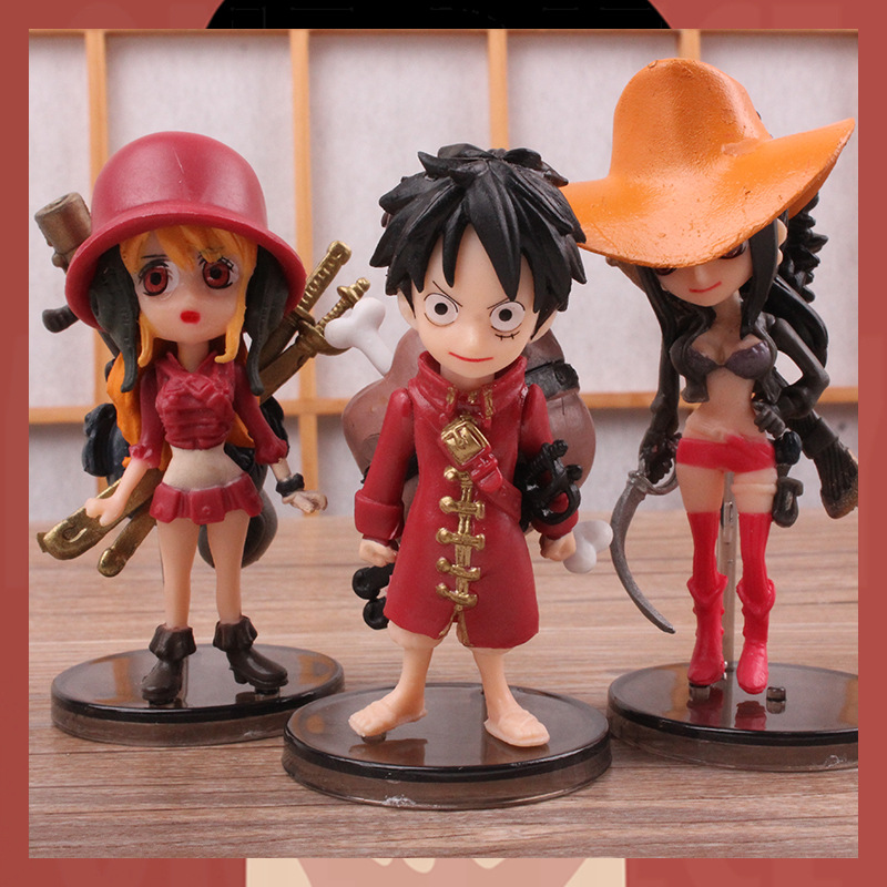 67 Generation 9 One Piece Q Version Red Clothes Theater Version Model Cartoon Hand-Made Car Decoration Factory Direct Sales Generation Delivery