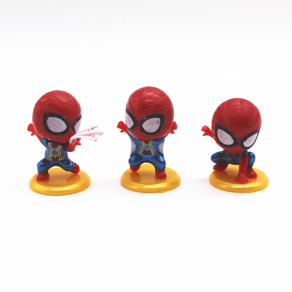 蛋糕装饰摆件pvc实心q版蜘蛛8件套 复仇 车载模型公仔手办