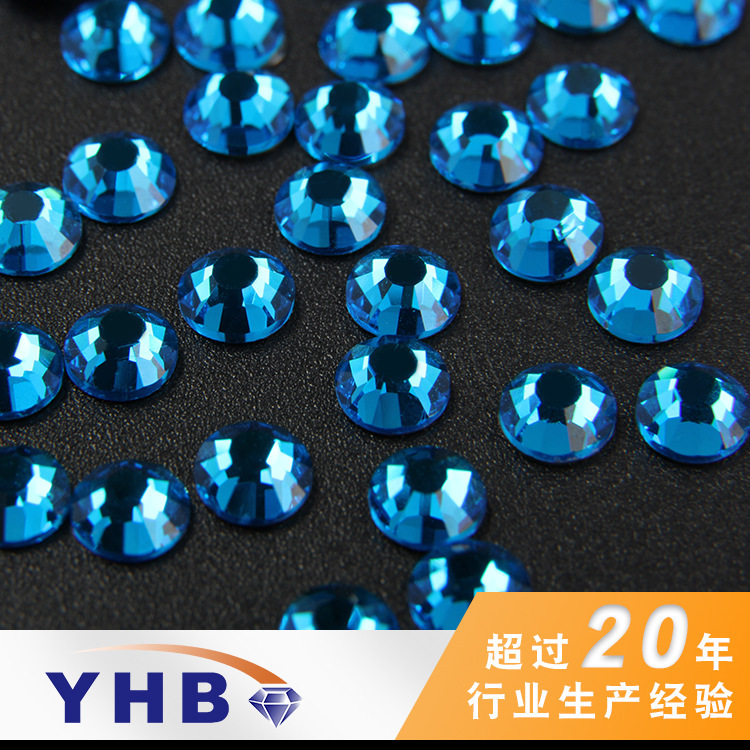 Factory Wholesale Textile Accessories Imitation Diamond Hot Insole Dark Blue Rhinestone Ormanent 8mm Jewelry Decoration Glass Drill