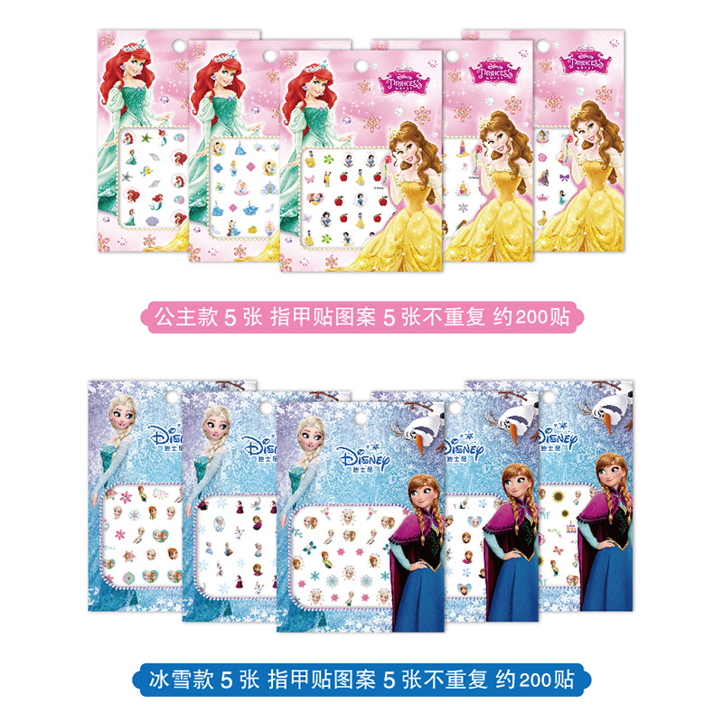 Disney 3D Luminous Princess Frozen Cartoon Nail Stickers Children Stickers Girl Cute Nail Beauty Applique