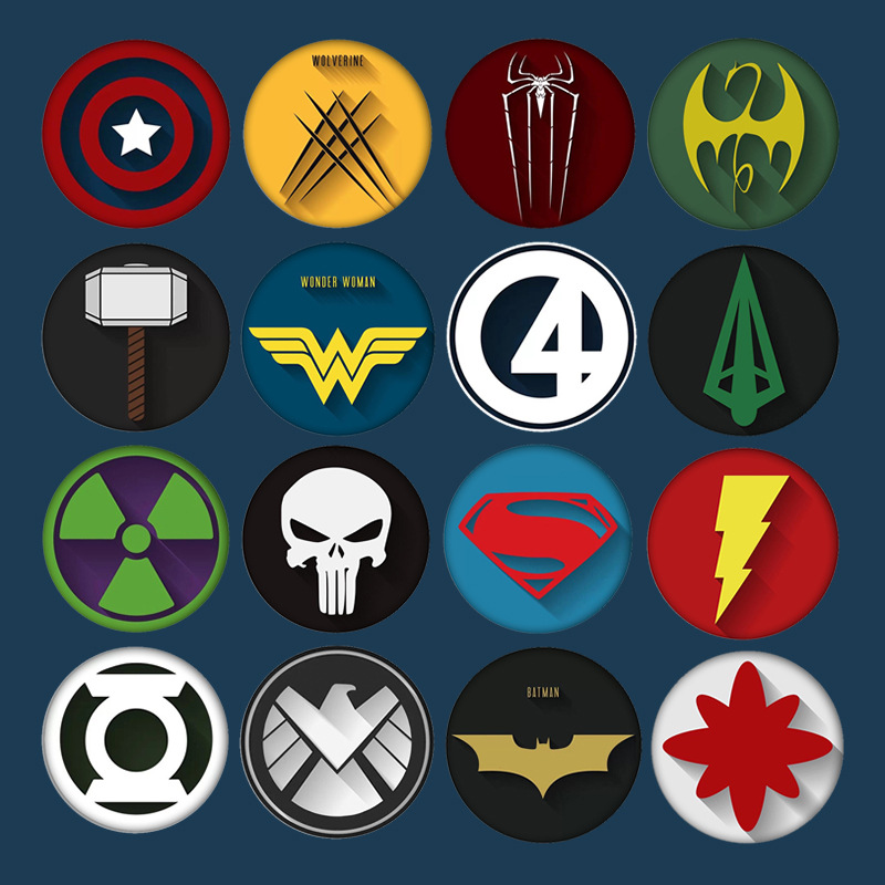 能逗t54 马口铁漫威超人徽章钢铁侠蜘蛛侠周边定制漫展二次元胸针