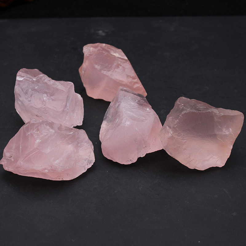 水晶碎石天然粉晶原石摆件芙蓉石原矿标本大颗粒毛料每斤