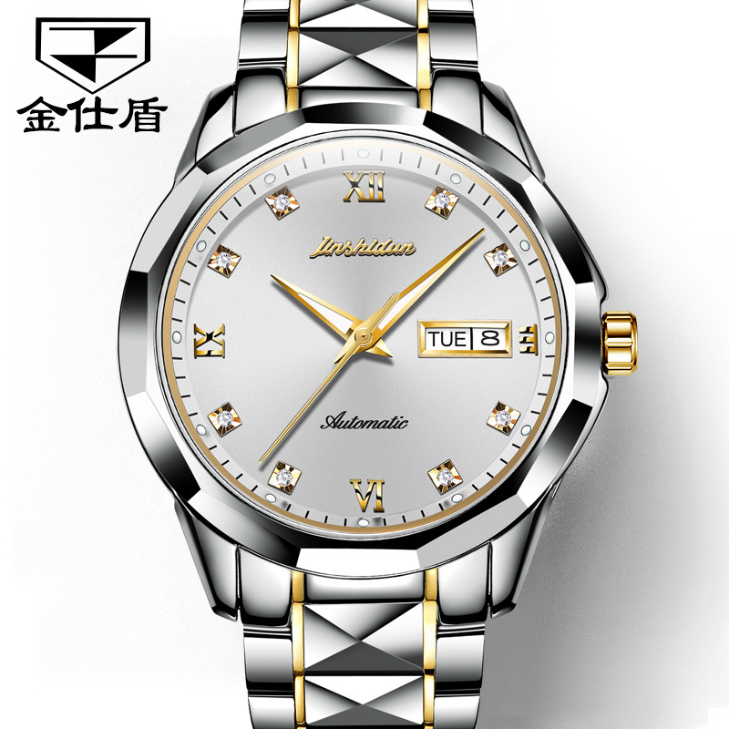 金仕盾品牌手表全自动机械表商务手表钨钢材质国产机芯男士手表男