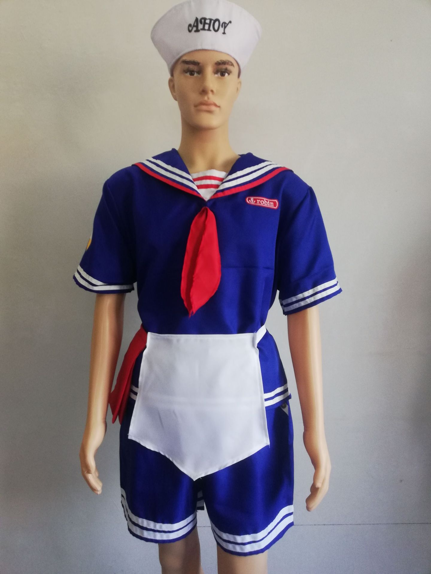 聚吉源cos 怪奇物语3 cosplay 冰淇淋店员海军服cosplay 制服服饰