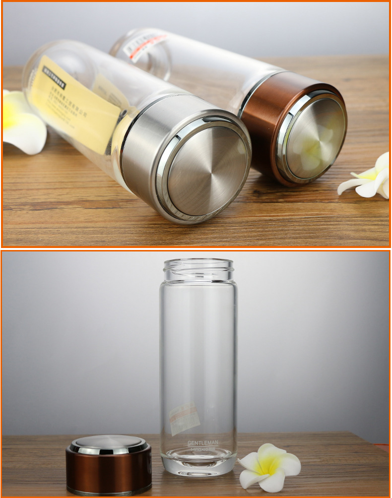 明霞单层水晶玻璃杯2765便携茶杯车载透明过滤水杯 批发定制logo