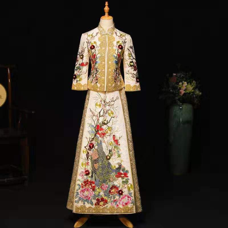 复古秀禾服22印度丝华丽珠钻新婚礼袍舞厅迊宾庆宴旅游影余潇潇