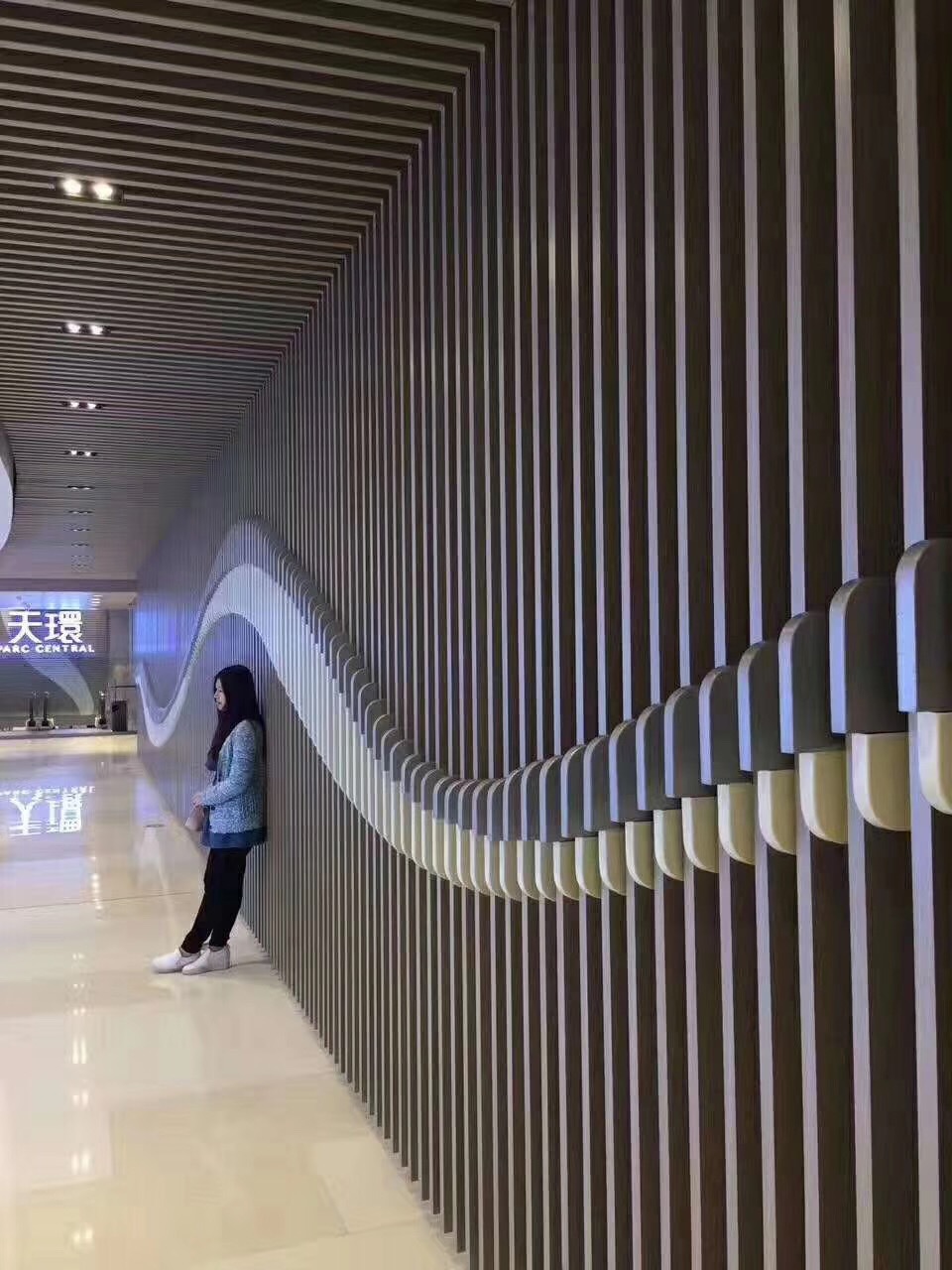 酒店门头造型铝方通 厂家直销 商场墙面弧形铝方通 山水画铝方管