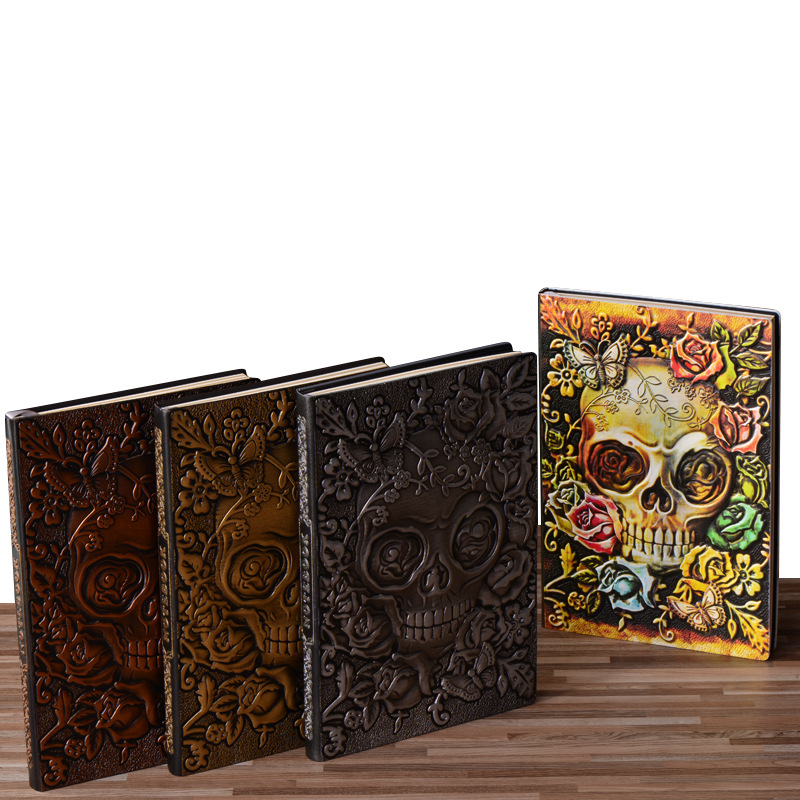 Exclusive for Cross-Border Retro Embossed Pu Halloween Gift A5 Notepad Notebook Travel Memorial