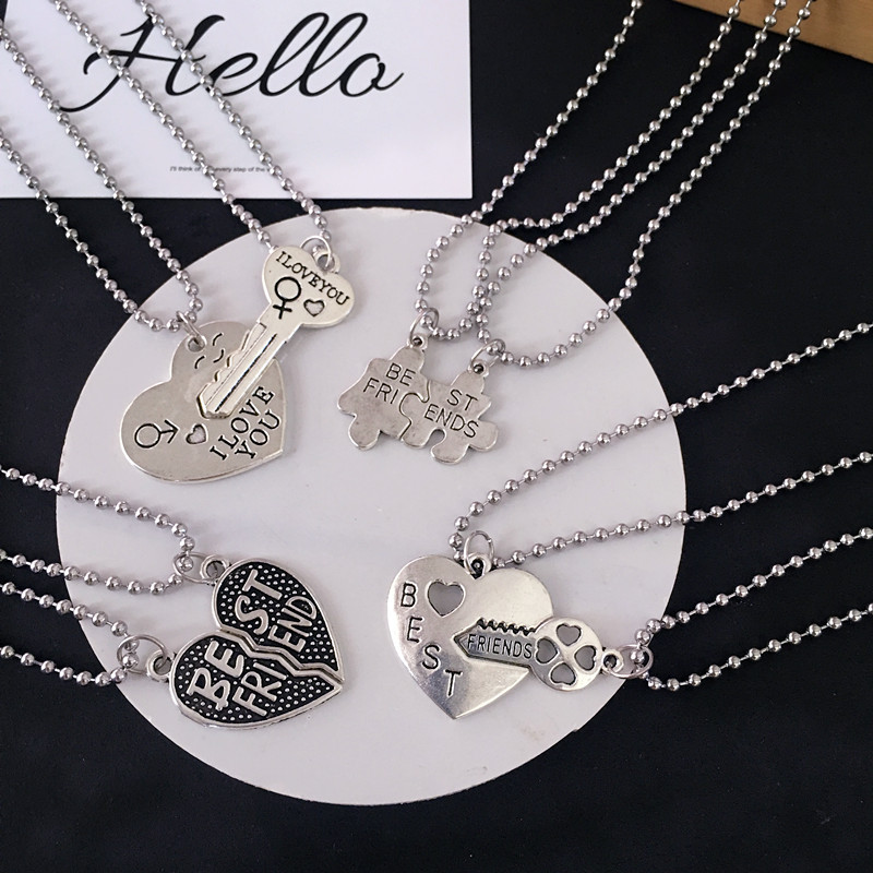 情侣项链一对装男女学生闺蜜拼接ins土酷链子装饰废话配饰品