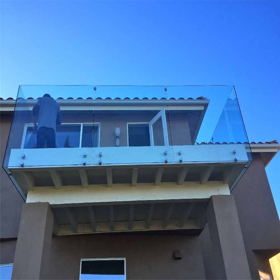 阳台扶手玻璃无框防护栏 安装便捷