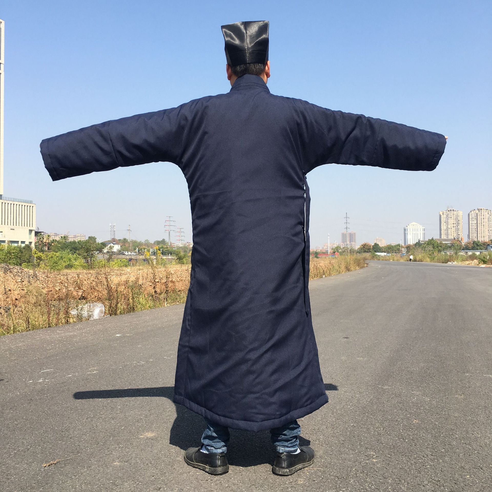 道袍道士服装道教用品长袍冬款长袍加棉长袍道士服棉袍秋冬款长袍