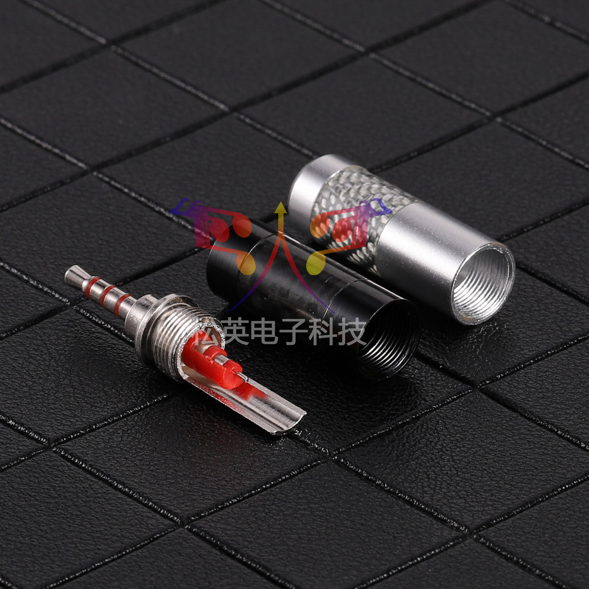 创雅宏 碳纤维全铜镀铑2.5四级平衡插头 镀铑3.5立体 3.5四级白金