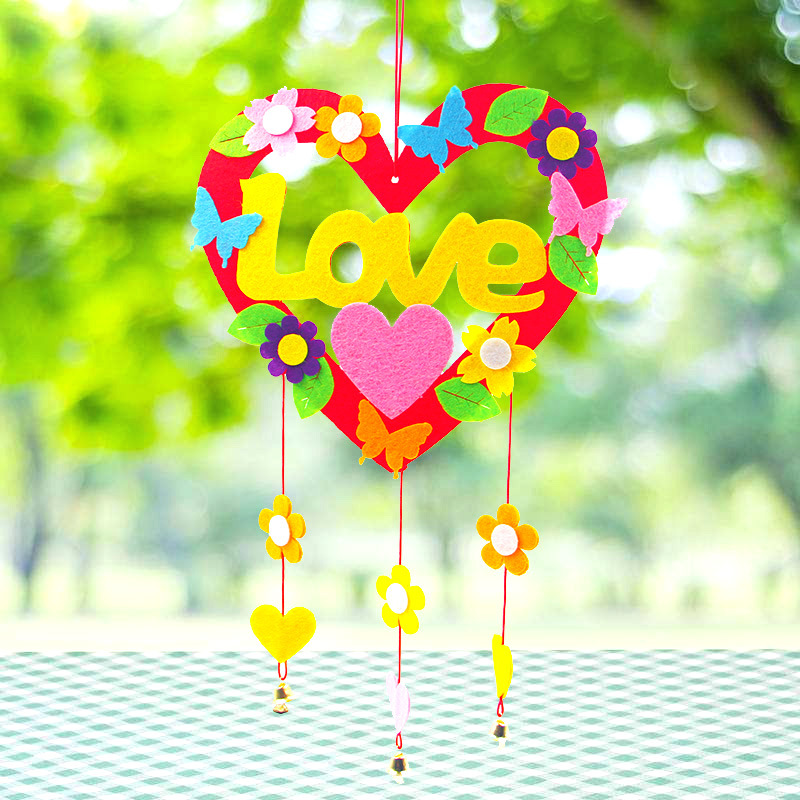 不织布花环挂饰门挂装饰礼物儿童幼儿园新年手工diy制作材料包