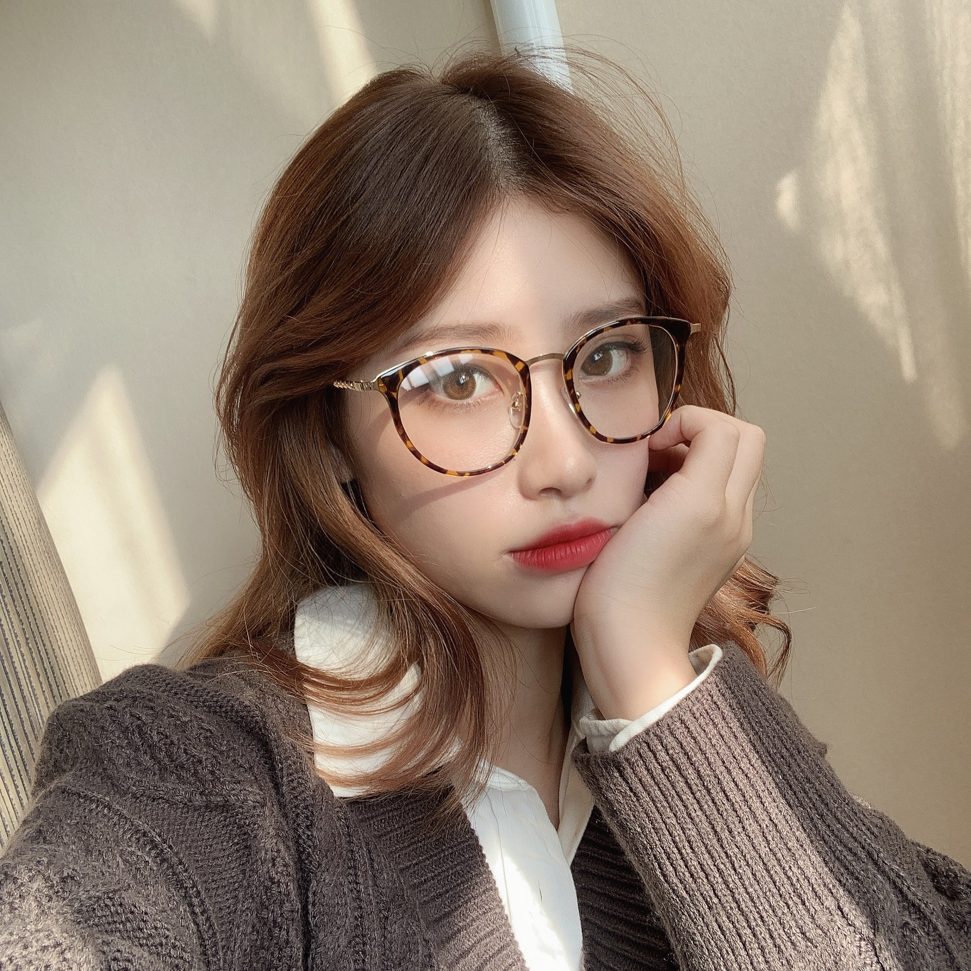 千艾新产品2021复古圆形眼镜框 创意款眼睛女金属近视平光眼镜架