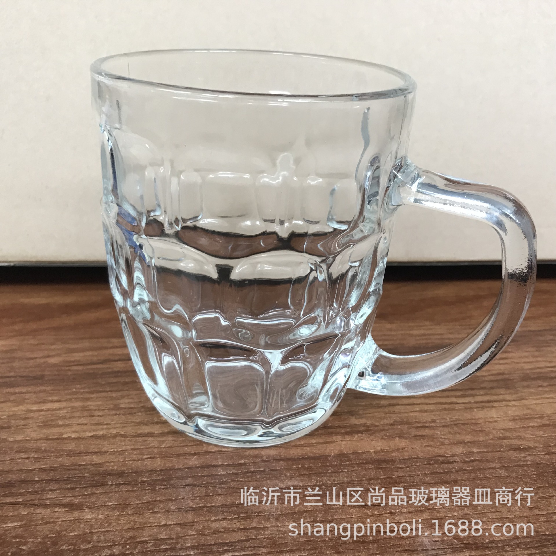 无铅透明玻璃杯大菠萝杯带把啤酒杯扎啤杯茶水杯商超赠品促销品