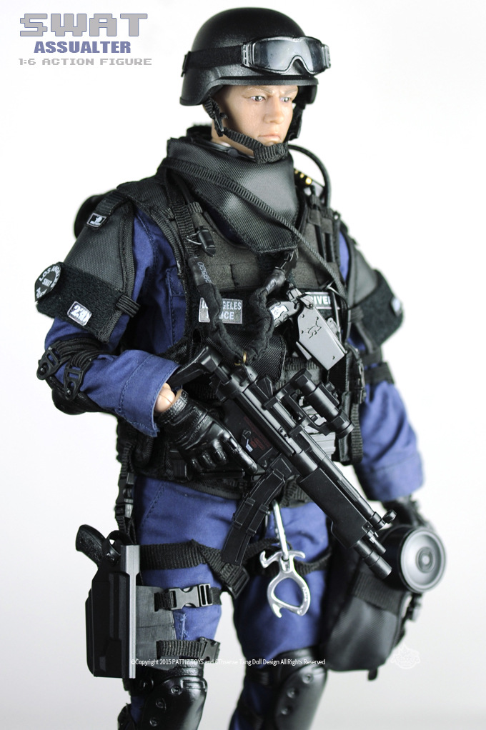 pattiz仿真工艺军事关节人偶 1/6比例te警swat兵人模型玩具
