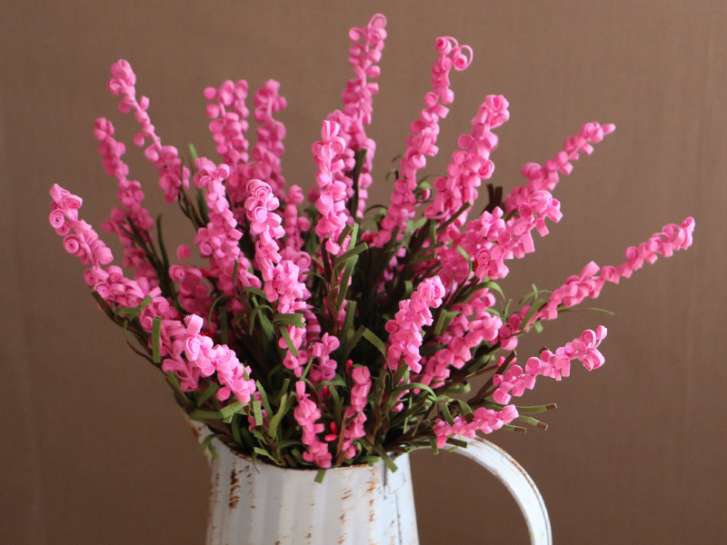 现货批发长穗卷边薰衣草仿真花美式田园泡沫假花装饰花束源头工厂