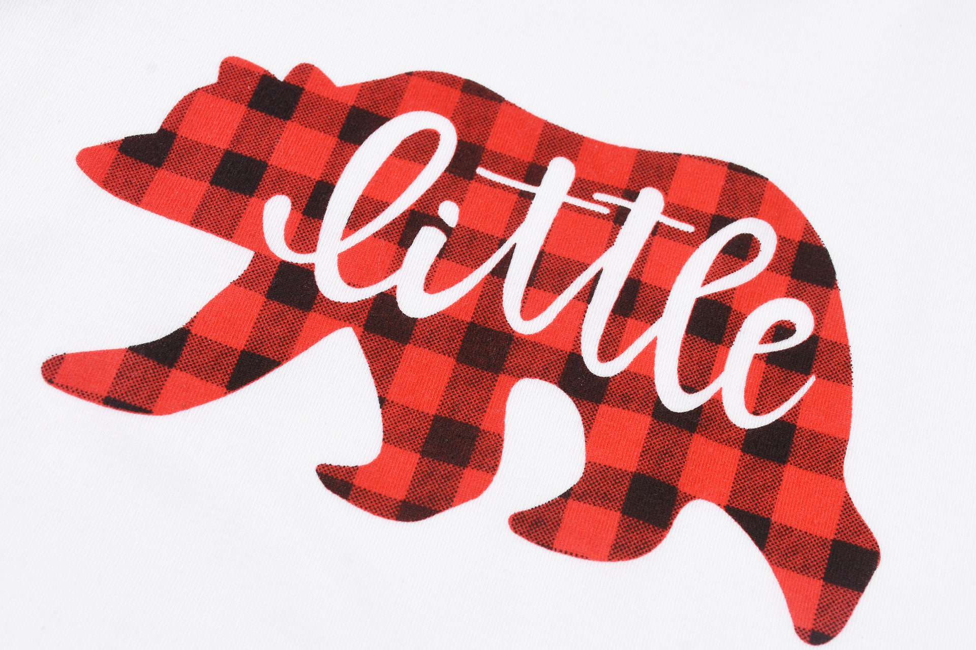 亚马逊 ebay爆款2018欧美爆款小熊印花亲子套装家居服睡衣两件套