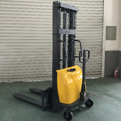 电动手推升高搬运车 电瓶升降站架式托盘叉车 车间厂区堆高装卸车