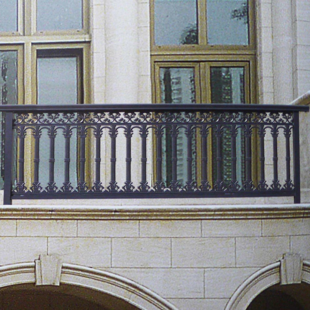 镀锌管喷塑铁艺阳台护栏定制欧式新型小区别墅铁艺阳台护栏
