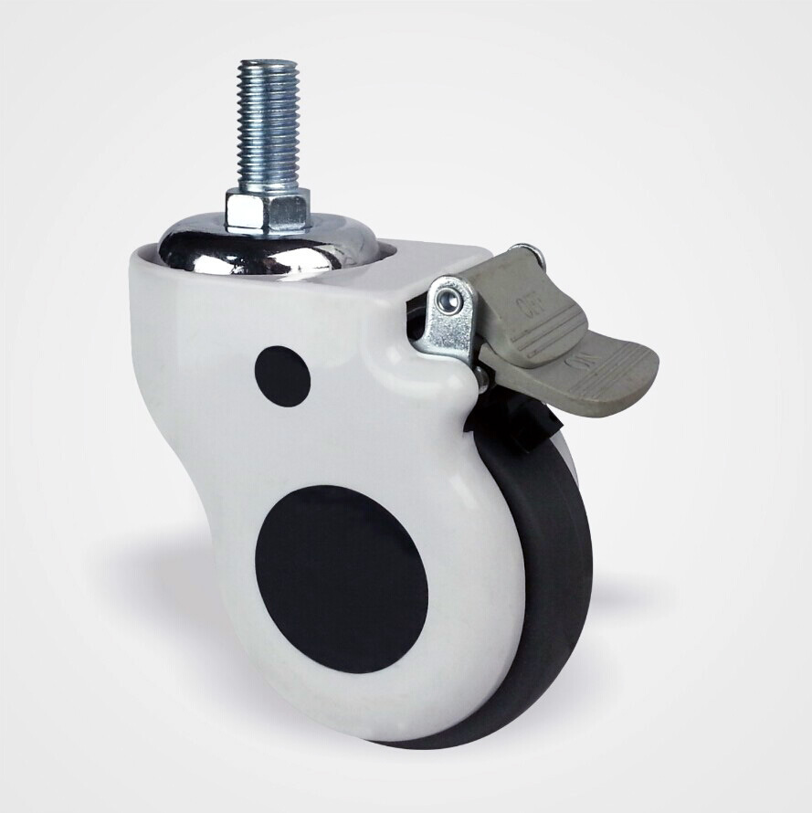 厂家直销3寸4寸5寸静音白色包壳轮医疗脚轮医院推车轮子病床脚轮