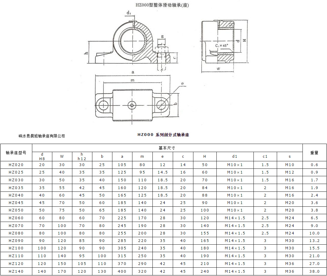 厂家直销 hz040滑动轴承座 滑动铜瓦轴承座 hz轴承座现货供应