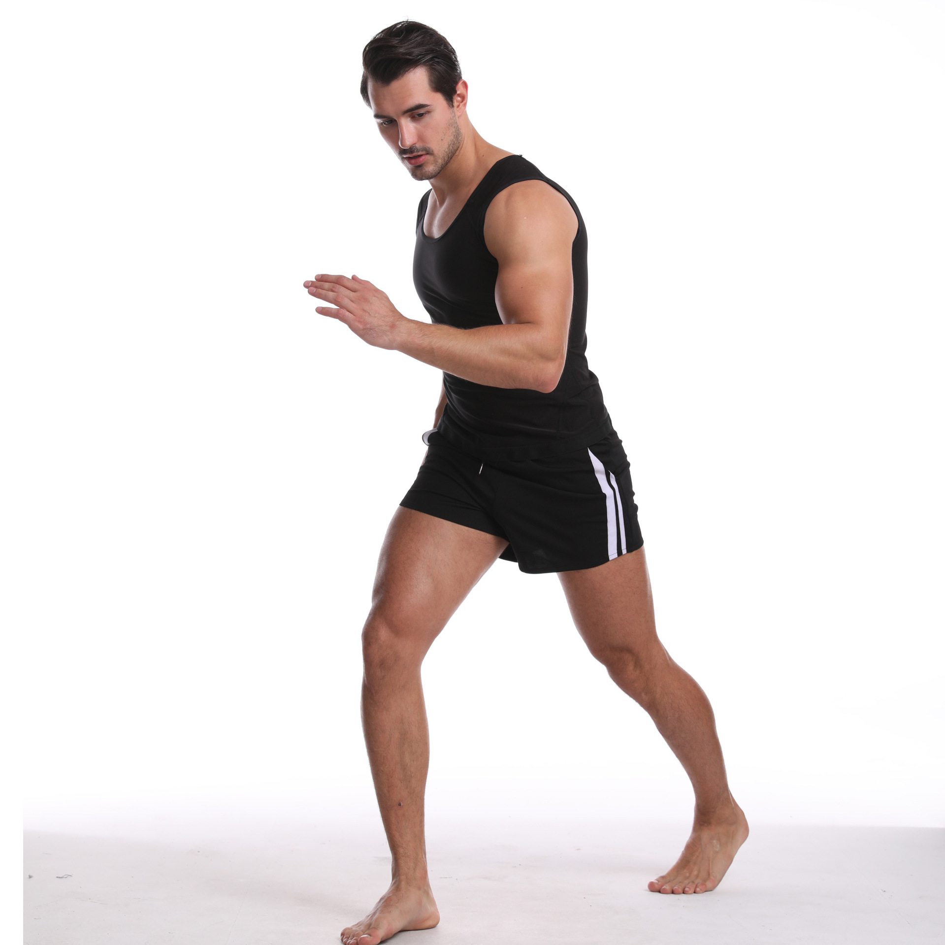 亚马逊男士运动健身束身衣收腹暴汗紧身衣超弹力桑拿爆汗塑身衣