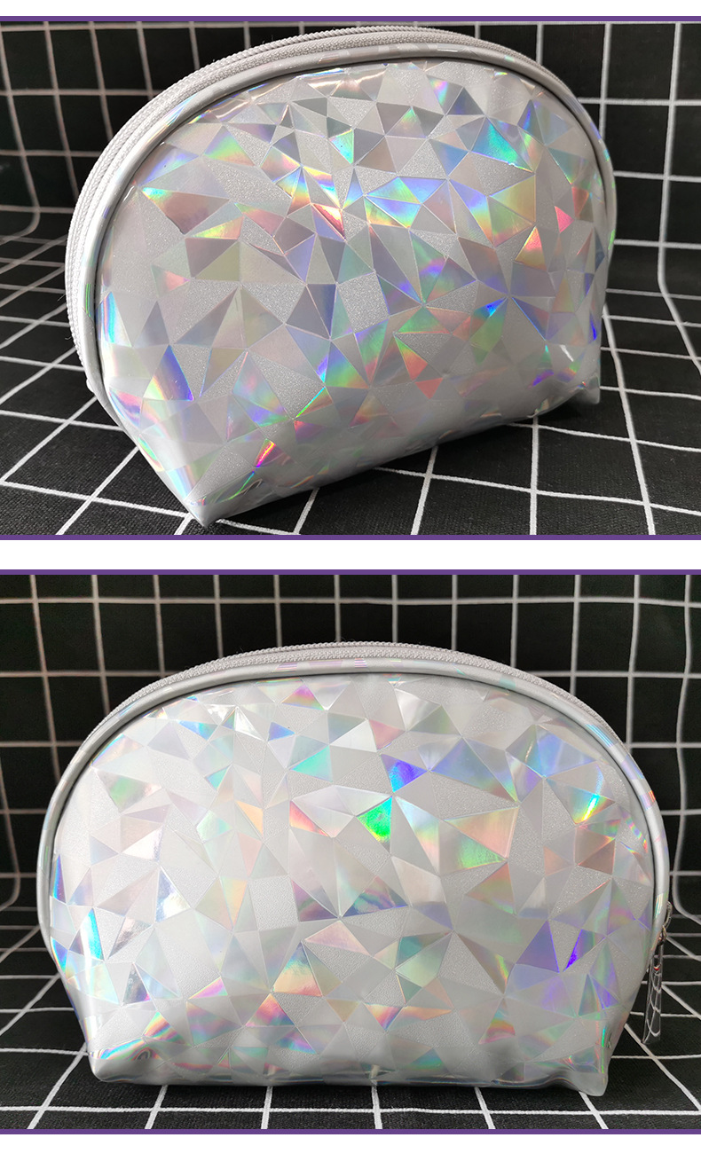 厂家直销ins潮酷时尚镭射贝壳化妆包旅行便携防水收纳化妆包定制