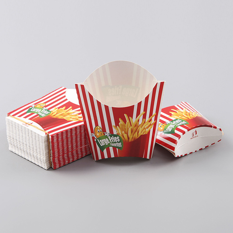 厂家定制快餐店薯条盒 一次性油炸食品包装纸盒批发 可印logo