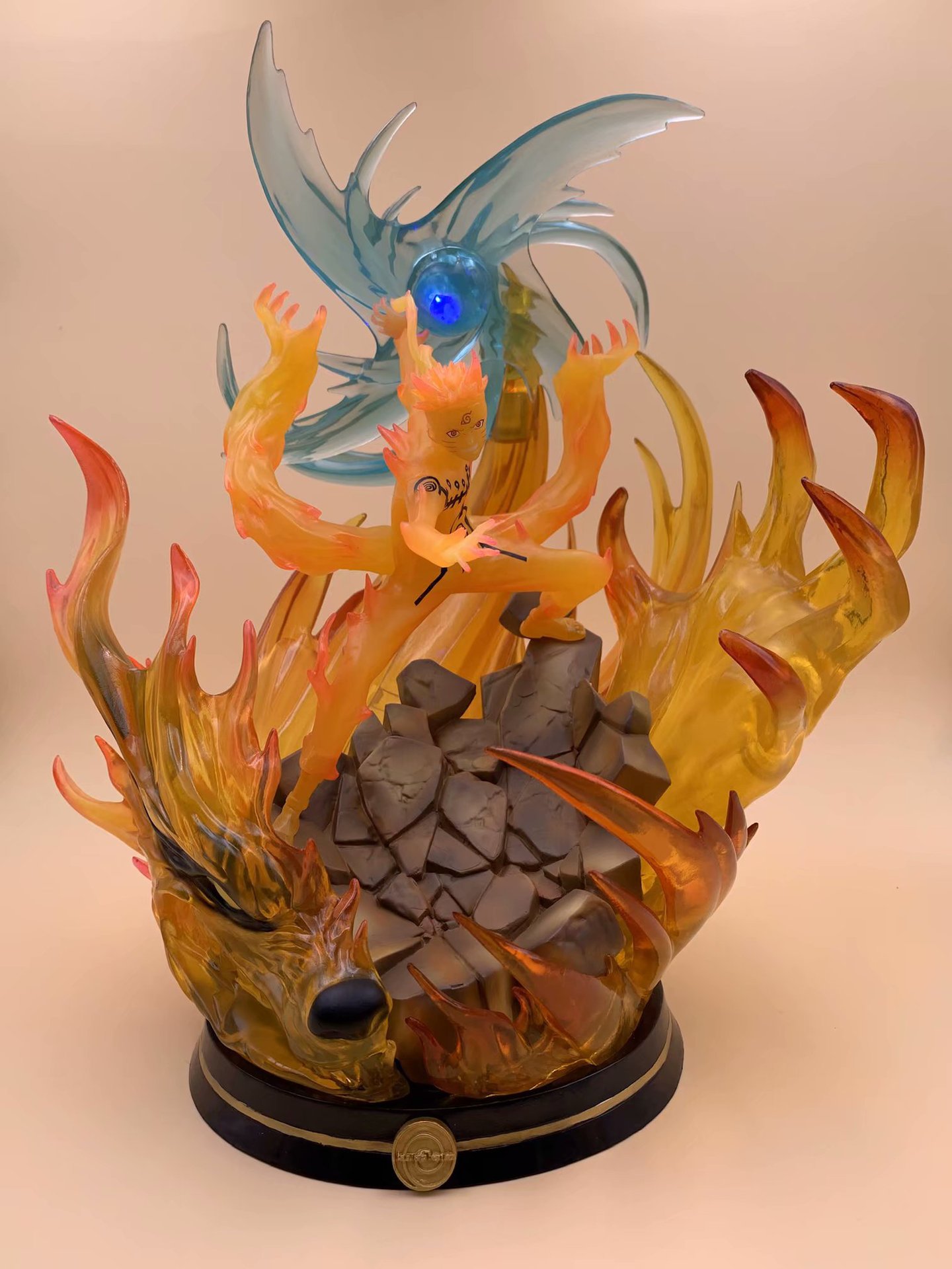 火影gk神启鸣人 九尾仙人 六道佐助 须佐能乎 可发光 雕像模型