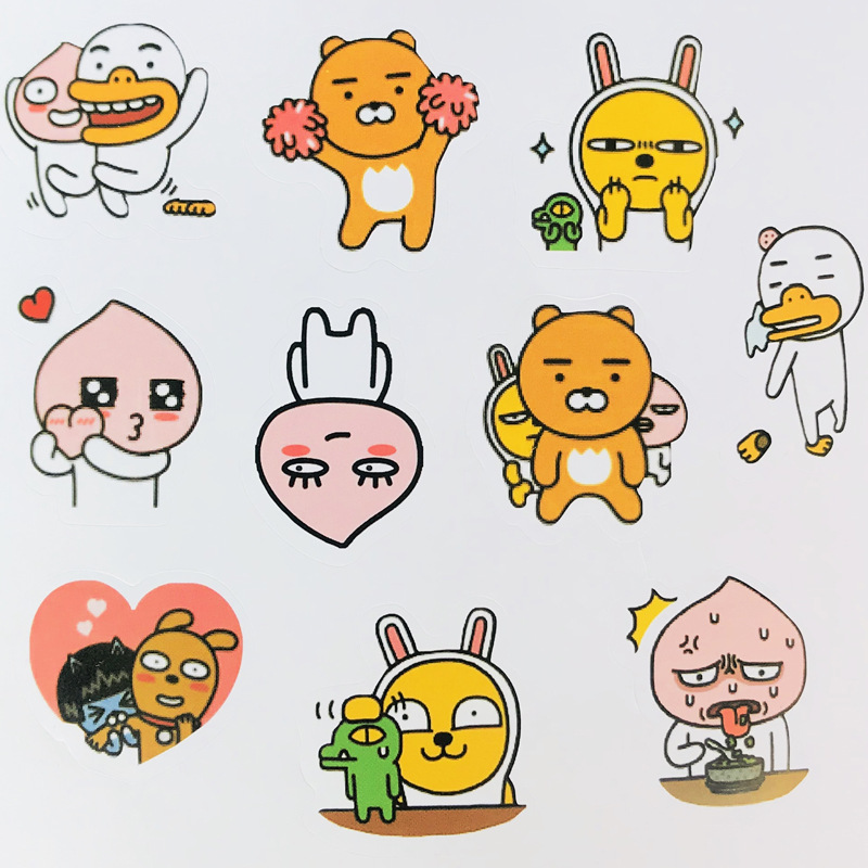 萌趣kakao表情包通用贴纸 手机平板手账本子diy贴纸贴画套装