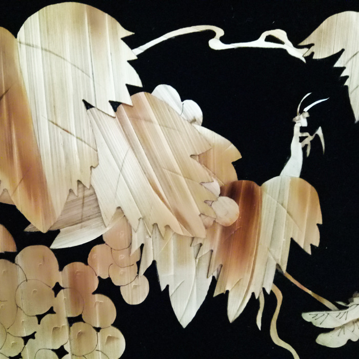 手工艺术品麦秸秆草芦苇烫画【葡萄】摆挂件装饰厂家