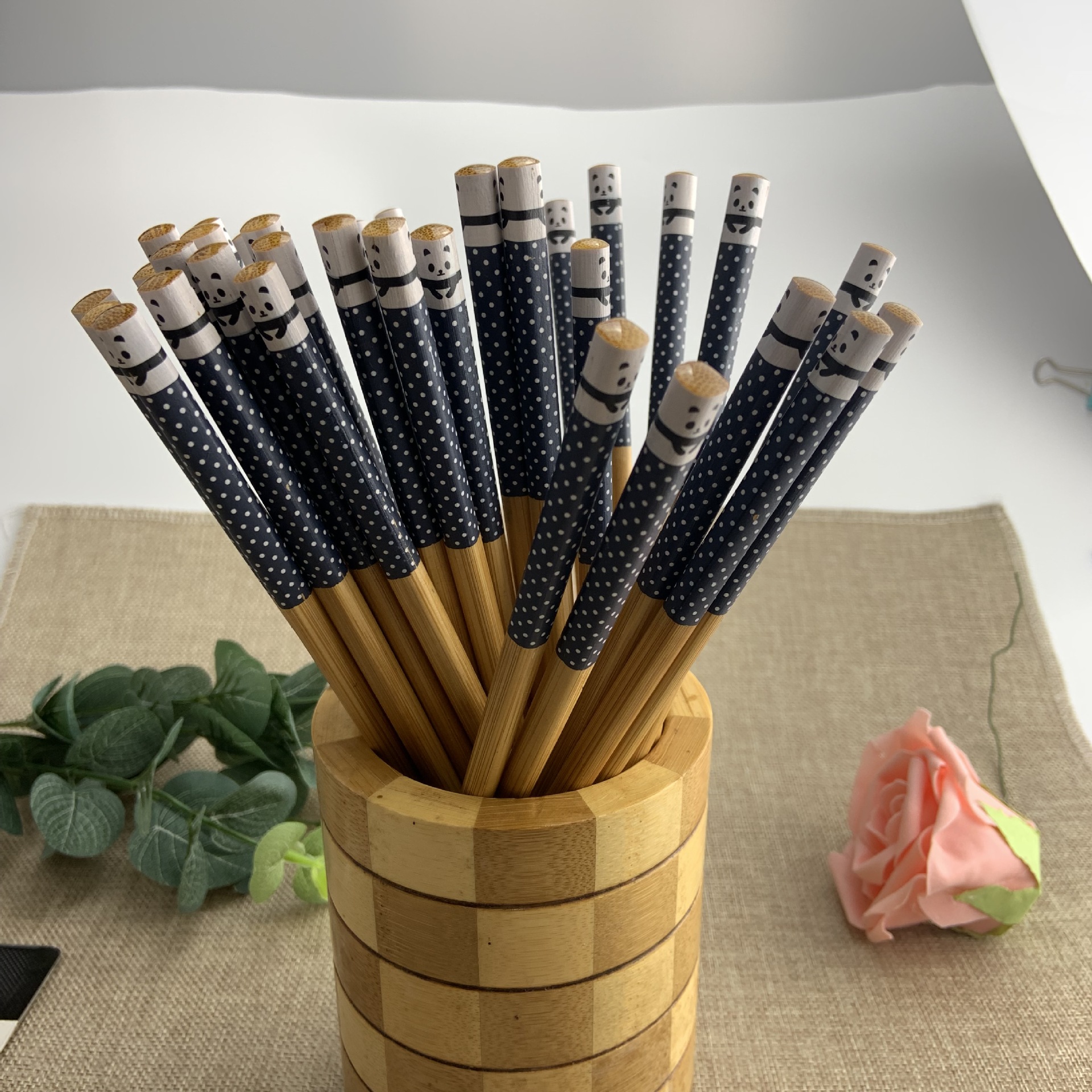 厂家批发印花竹筷礼盒装 日式熊猫头筷子礼盒装结婚回礼 现货供应