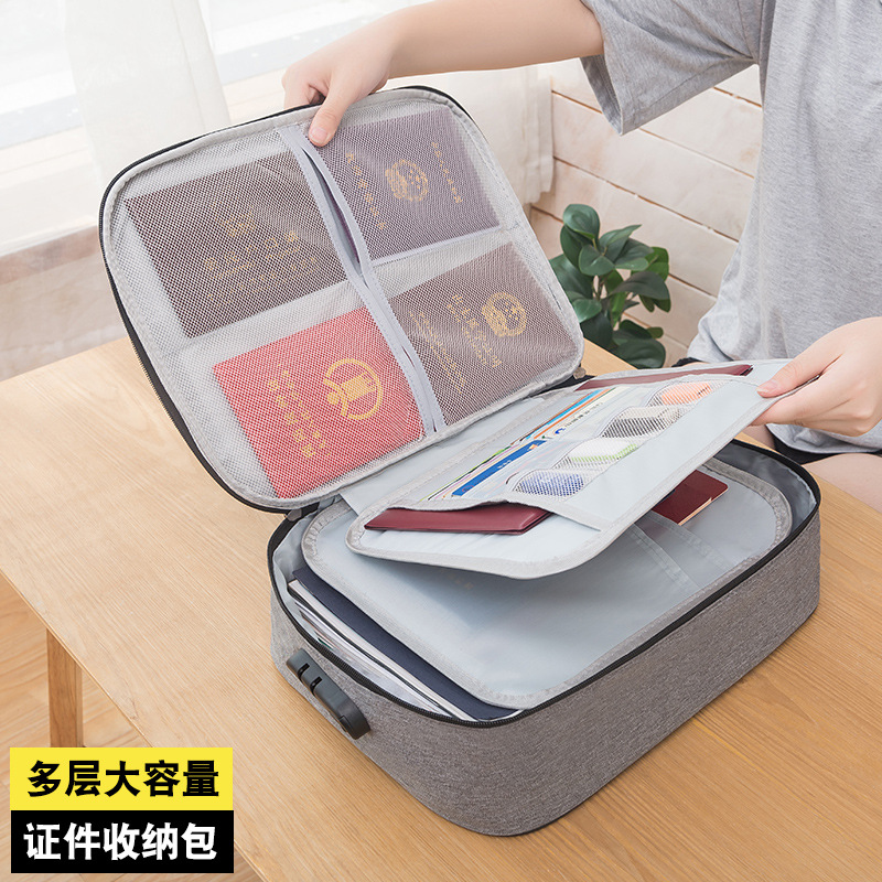 Id Storage Bag Boxes Household Multi-Layer Large Capacity File Document Package Passport Id Storage Bag