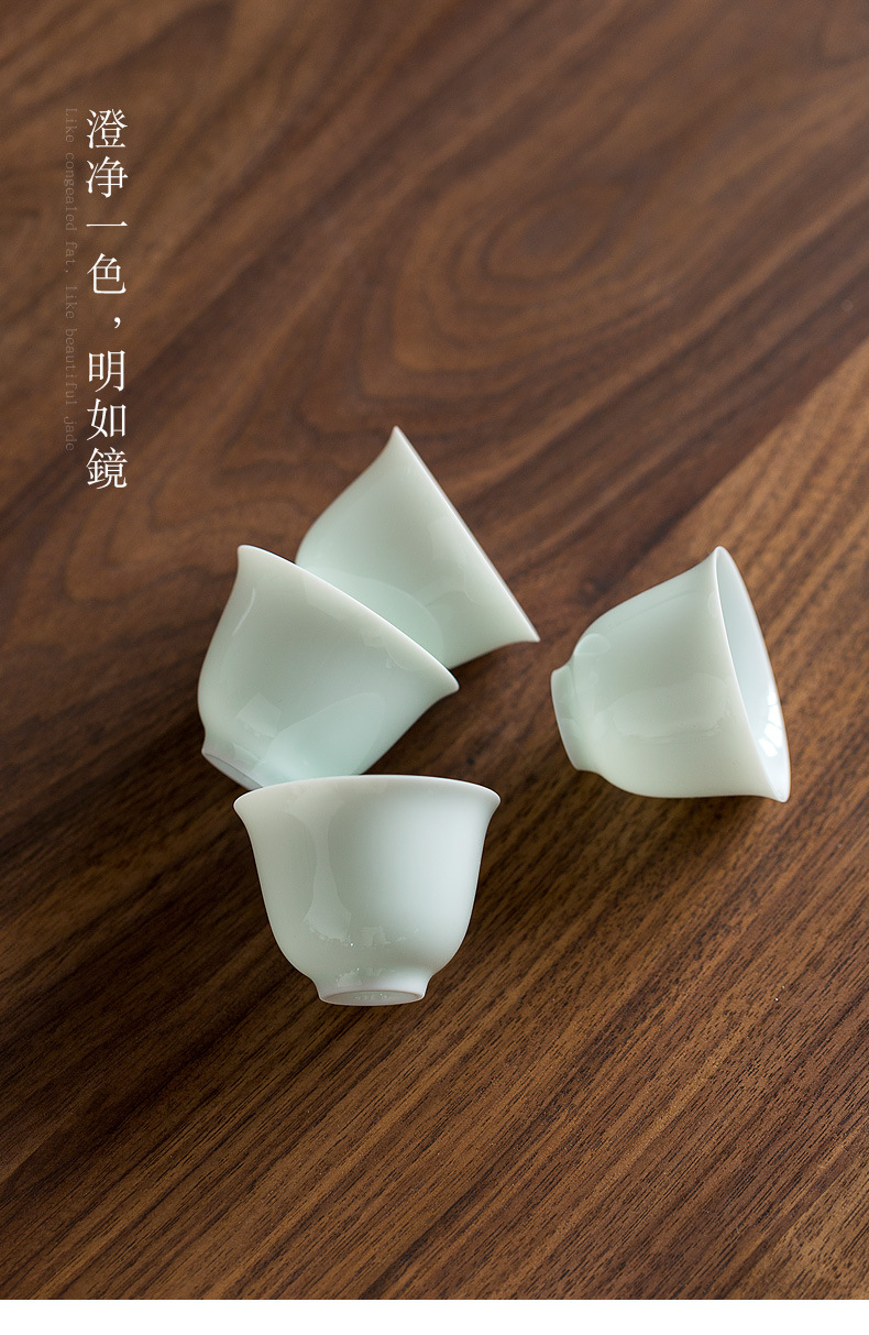 景德镇薄胎功夫茶杯单杯永乐甜白品茗杯主人杯白瓷茶盏家用小茶杯-阿