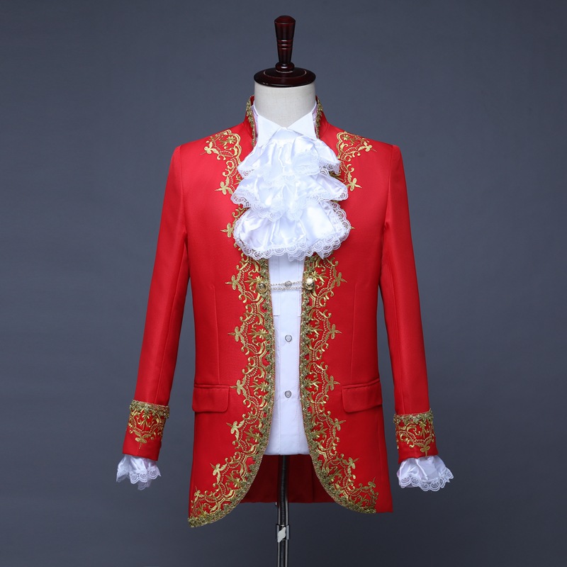 男欧洲镶金花宫廷王子表演服装跨境男装礼服舞台演出服圣诞节国王