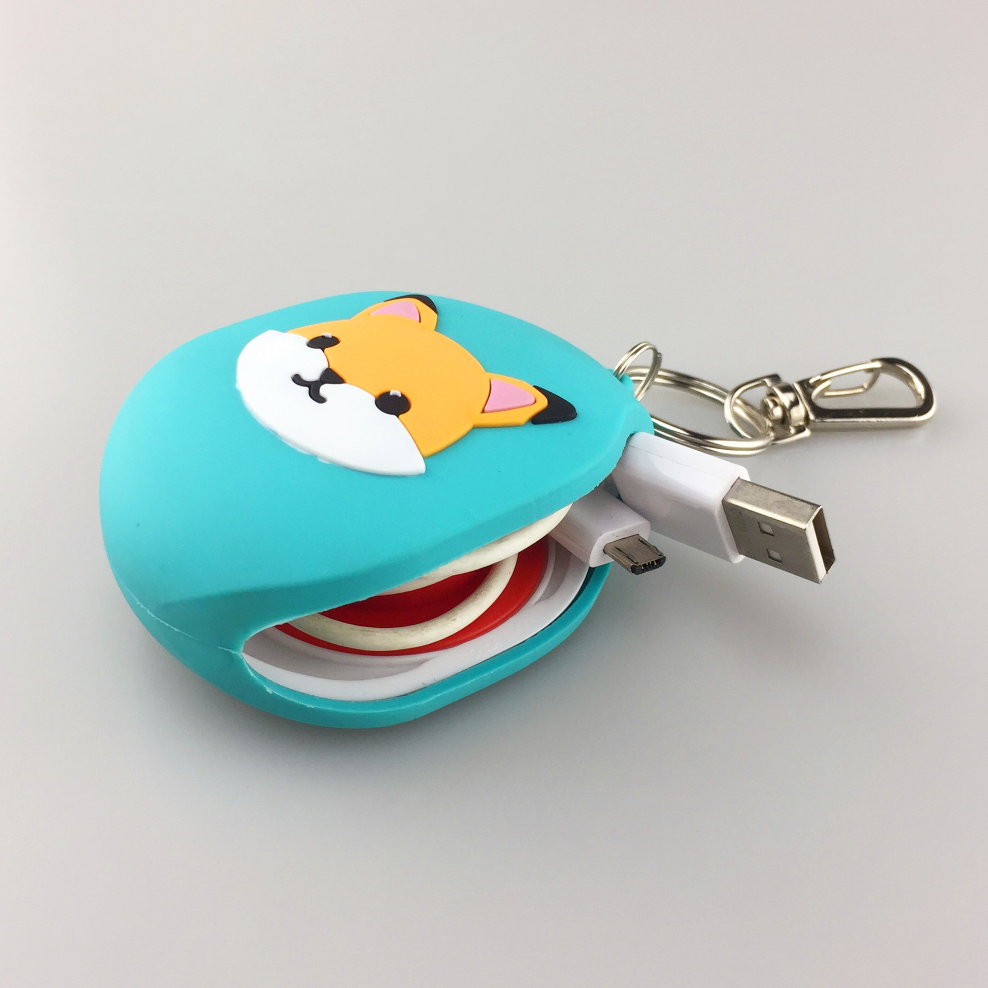 可爱卡通熊猫伸缩易拉得滴胶pvc软胶伸缩卡通易拉扣立体伸缩绳